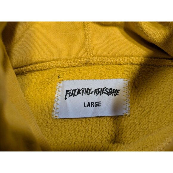 Fuckingawesome FA Women's Large Crop Hoodie Yellow Graphic Skateboarding Y2K - Picture 2 of 12